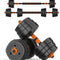 Adjustable Weights Dumbbells Set, 44Lbs 2 in 1 Weights Barbell Dumbbells Non-Slip Neoprene Hand with Connecting Rod for Adults Women Men Fitness,Home Gym Exercise Training Equipment YA018